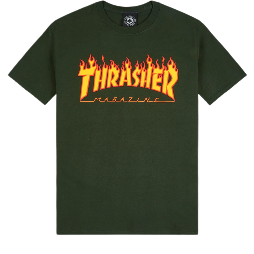 Thrasher T-krekls Flame Forest Green