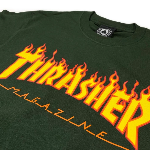 Thrasher T-krekls Flame Forest Green