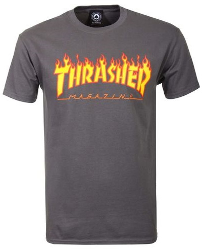 Thrasher T-krekls Flame Charcoal