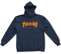Thrasher džemperis ar kapuci Flame Navy M izmērs