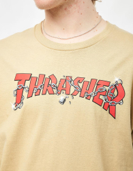 Thrasher T-shirt Chains by Daniel Shepard Tan XL size