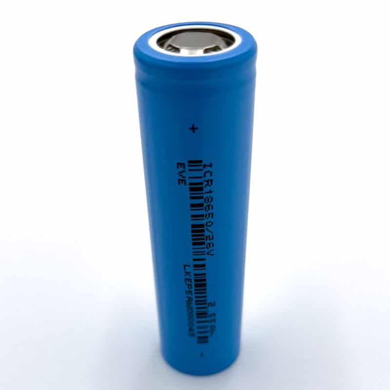 Celda Lí-ION EVE ICR18650-26V 2500mAh - 7.65A - CAJA DE 100 UDS.