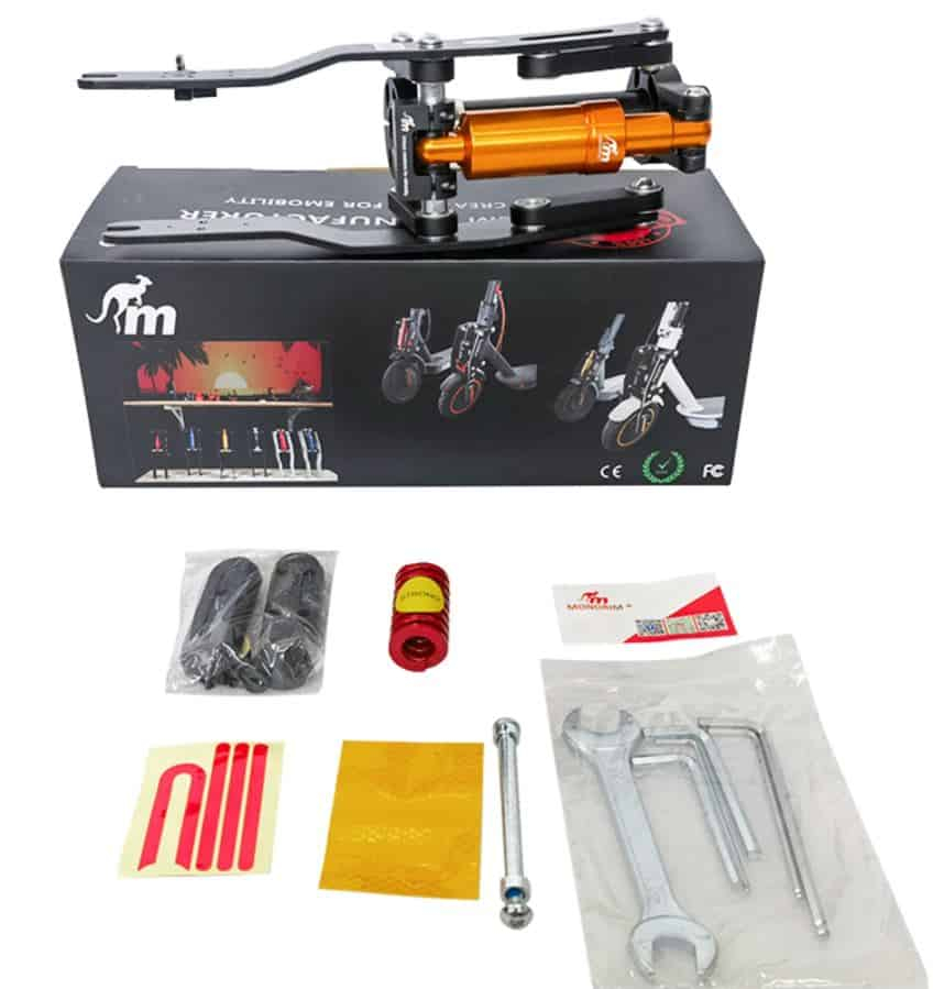 Suspension Monorim V4 - Negro y dorado - Patinete Ninebot Max G30