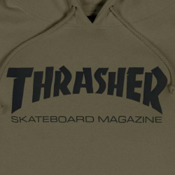 Thrasher Hoodie Skate Mag Army Green L size