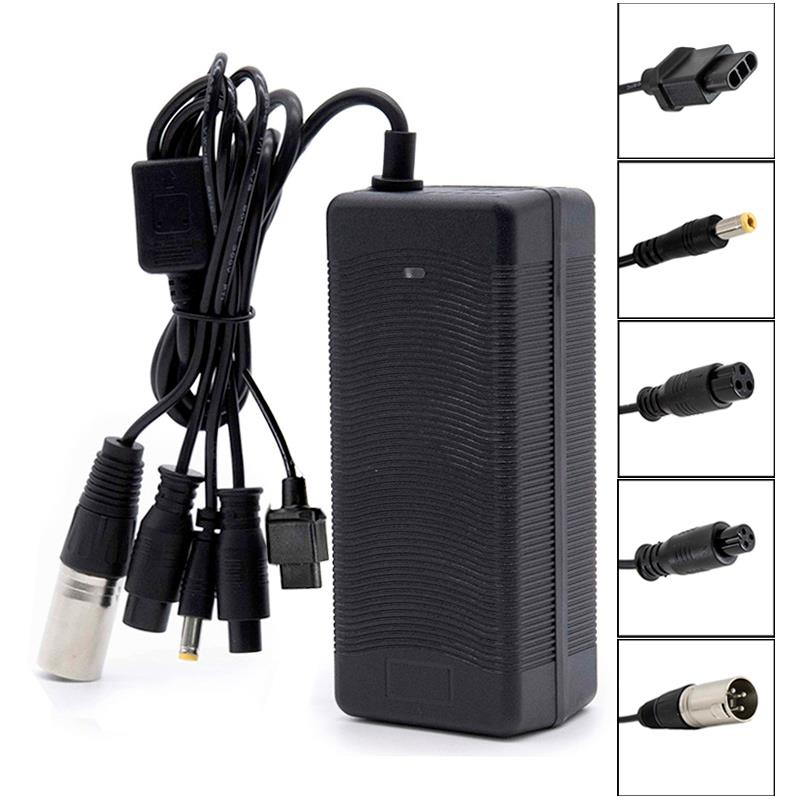 Pats universālākais lādētājs elektriskajiem skrejriteņiem 54,6V ar GX16/GX12/DC5.5mm/XLR/NIU konektoriem (2A)